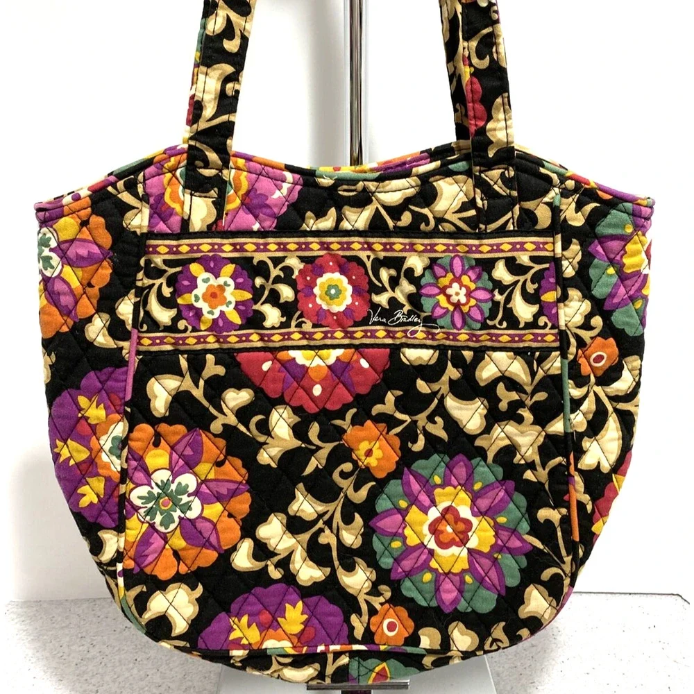 Vera Bradley Suzani 2011 Tote Bag Shoulderbag Purse Medium Floral Quilted Cotton